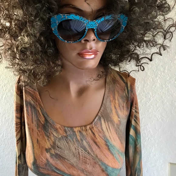 PEACOCK Feather SUBLIMATION Ultrasuede DRESS Small - Picture 4 of 8